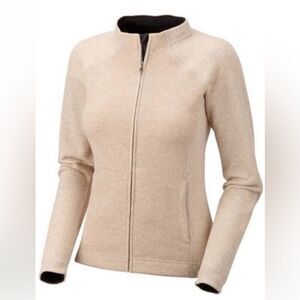 Mountain Hardwear Jacket Sarafin Beige Full Zip Wool Sweater Outdoors Medium